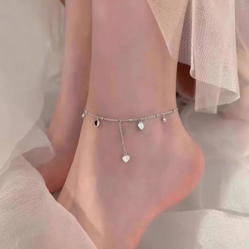 Elegant Women’s Tassel Foot Chain Anklet 925 Sterling Silver