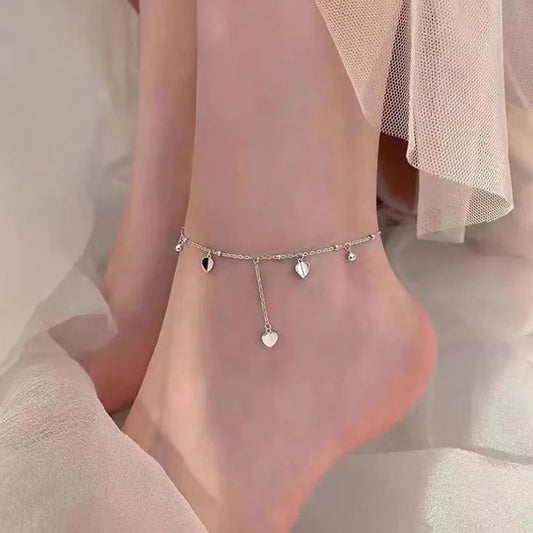 925 Sterling Silver Multi Tassel Anklet Elegant Women’s Foot Chain Jewelry for Wedding and Party