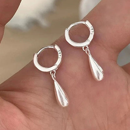 Simple Waterdrop Shape Earrings 925 Silver Women Jewelry