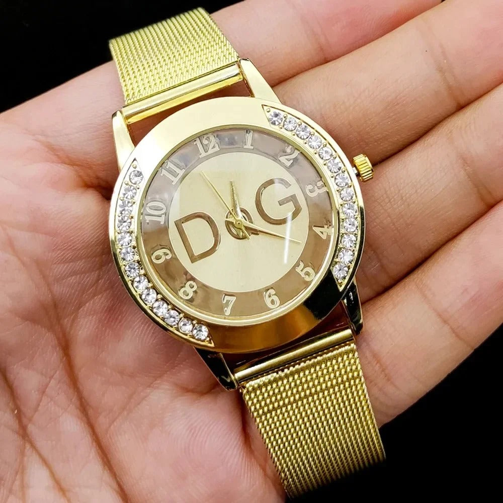 2025 Hot Sale European Fashion DQG Women's Watch – Luxury Quartz Stainless Steel Ladies Clock