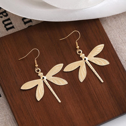 Trendy Minimalist Dragonfly Earrings Women Piercing Dangle Jewelry