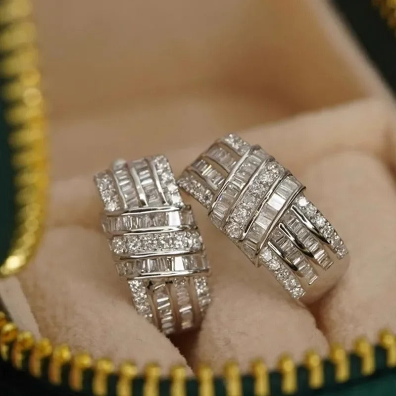 Elegant Women’s Hoop Earrings Luxury Cubic Zirconia Wedding Jewelry
