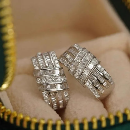 Elegant Women’s Hoop Earrings Luxury Cubic Zirconia Wedding Jewelry
