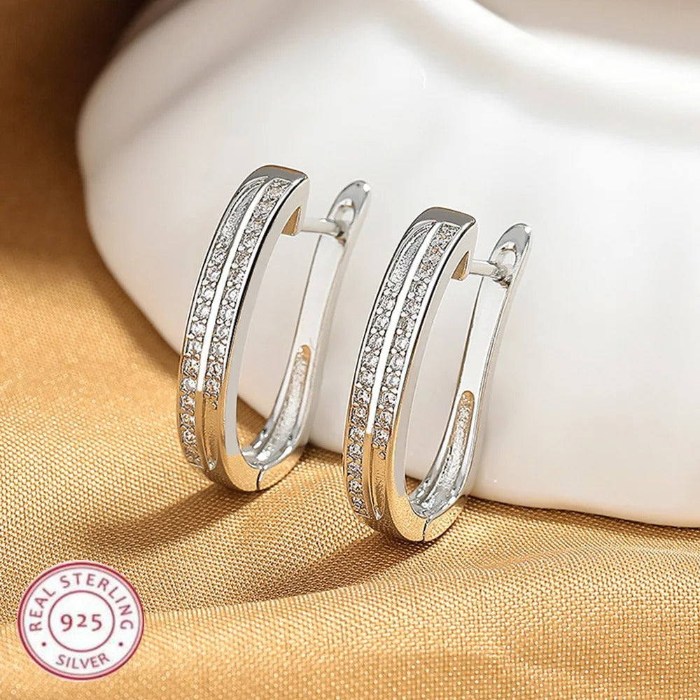 925 Sterling Silver Earrings High quality luxury For Women Exquisite Student Girlfriend Jewelry Accessories Wedding Fashion Gift