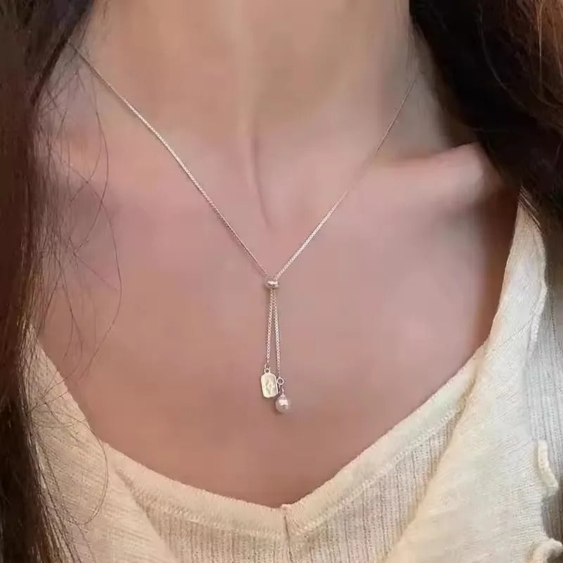 S925 Sterling Silver Necklaces For Women Simple Chain Fashion Minimalist Pendant Necklaces Adjustable Necklace Birthday Gift