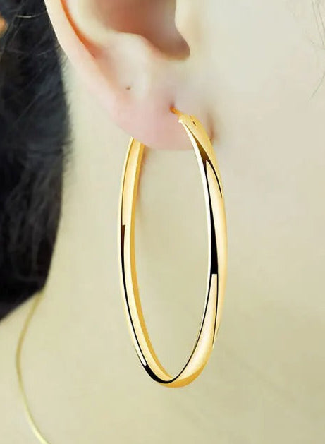 New 18K Gold Plated Hoop Earrings For Women Fashion Earring