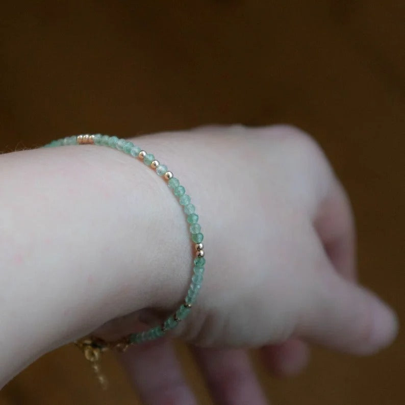 Green Aventurine Bracelet, Lucky Bracelet, Gemstone Bracelets for Women, Dainty Bracelet, Real Aventurine Jewelry, Gift for Wife