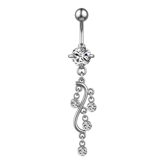 Animal Heart Dangle Belly Button Rings Surgical Steel Curved Navel Barbell Ring Body Jewelry Piercing for Women Girl