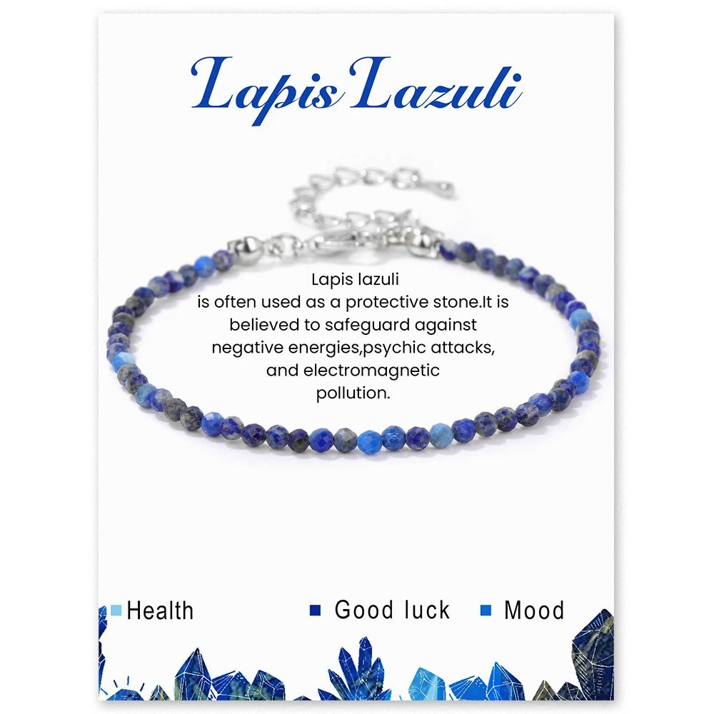 Amethyst & Quartz Faceted Stone Bracelet Reiki Healing Jewelry