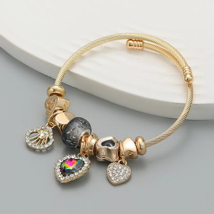 Stainless Steel Beaded Love Bracelet Trendy Women’s Jewelry