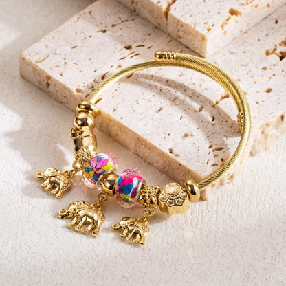 Stainless Steel Beaded Love Bracelet Trendy Women’s Jewelry