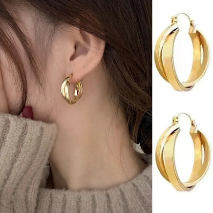 2025 Korean New Simple Temperament Circle Pearl Earrings Fashion Small Versatile Earrings Women's Jewelry