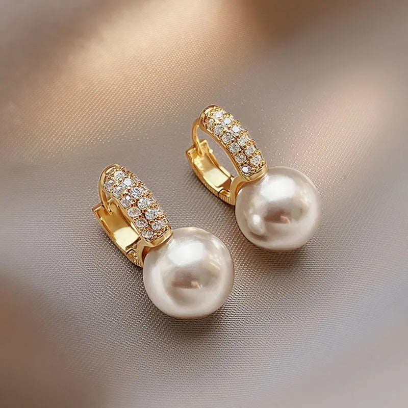 2025 Korean New Simple Temperament Circle Pearl Earrings Fashion Small Versatile Earrings Women's Jewelry