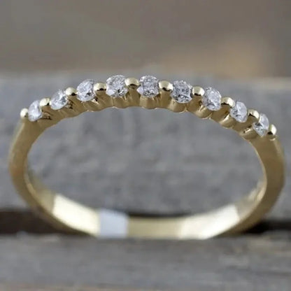 Wedding Band Eternity Rings Women Brilliant Round Zirconia Luxury Engagement Rings Thin Elegant Female Jewelry