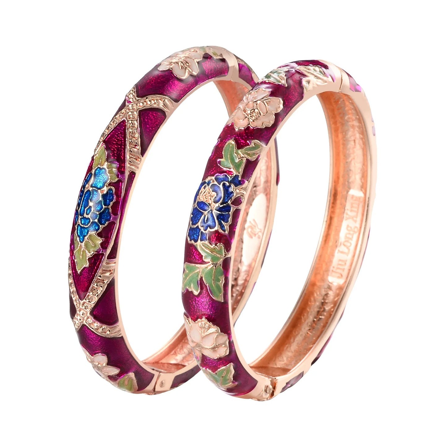 Women’s Enameled Flower Bracelet African Indian Chinese Jewelry