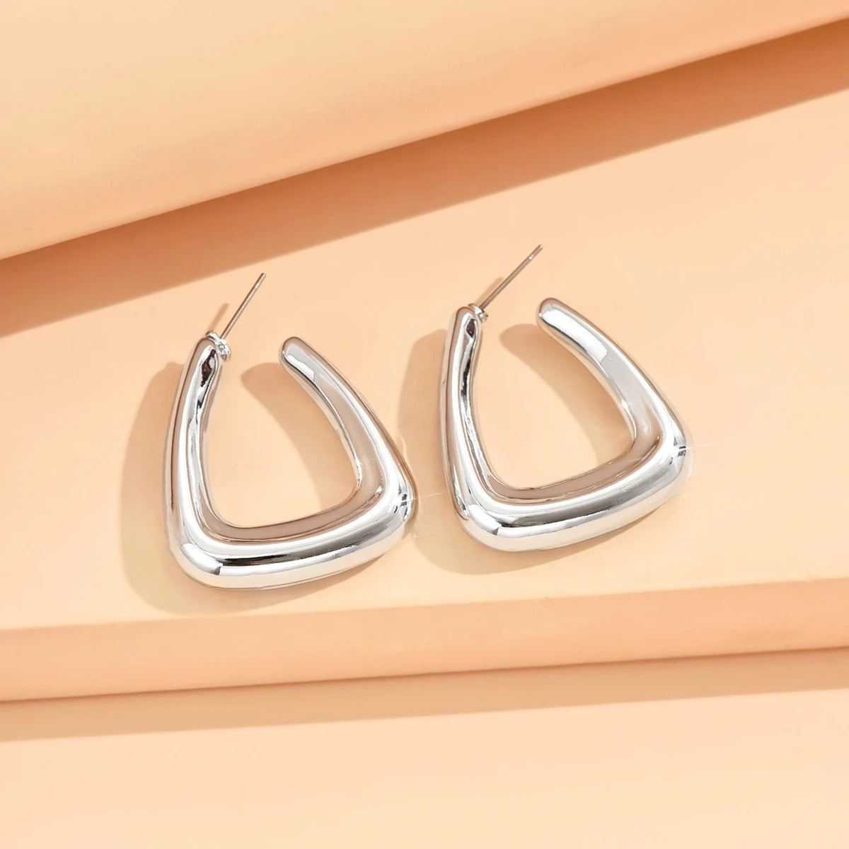 Geometric Irregular Metallic Earrings Minimalist Trendy Jewelry for Women