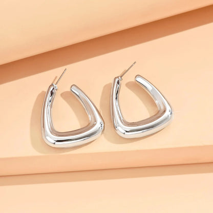 Geometric Irregular Metallic Earrings Minimalist Trendy Jewelry for Women