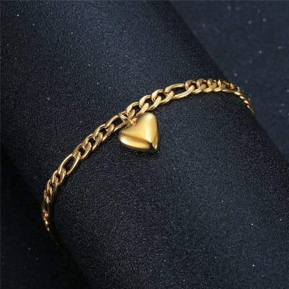 Gold Stainless Steel Cuban Link Anklet Women’s Beach Jewelry
