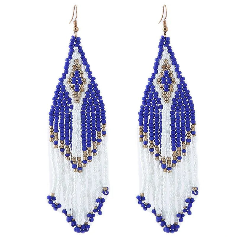 Ethnic Beads Long Earrings Fashion Statement Jewelry