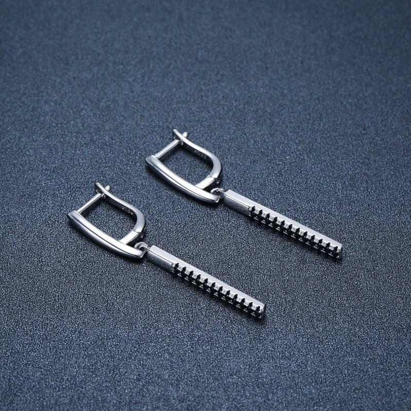 2025 New Hoop Earrings for Women Classic Silver Color Trendy Spinel Engagement Jewelry
