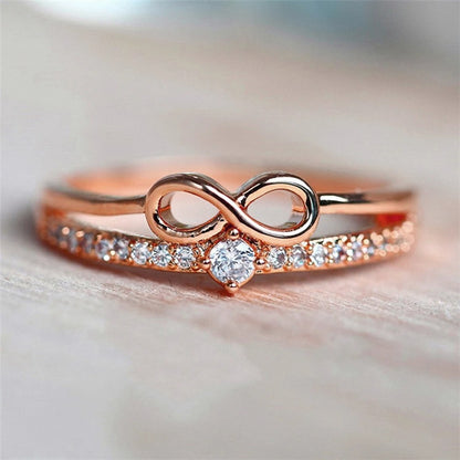Chic Bow CZ Infinity Ring – Women’s Fashion Finger Jewelry