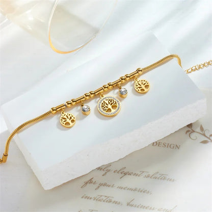 316L Stainless Steel Tree of Life Bracelet Gold Women’s Jewelry