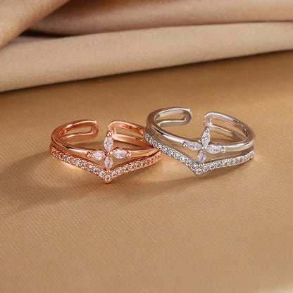 925 Sterling Silver Flower Zircon Wedding Rings For Women Couple Elegant Luxury Jewelry Wedding Argent 925 Jewelry