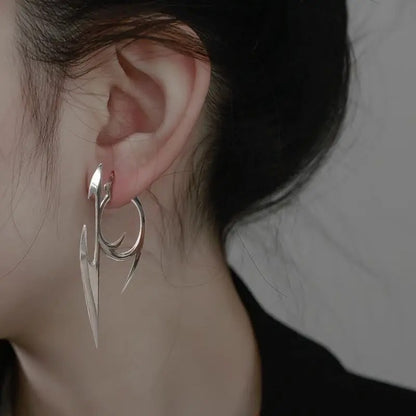 Cyberpunk Darts Shape Ear Pendants Gothic Earrings Unisex Jewelry