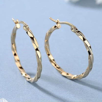 Korean version of large knotted earrings stainless steel earrings, luxury style earrings
