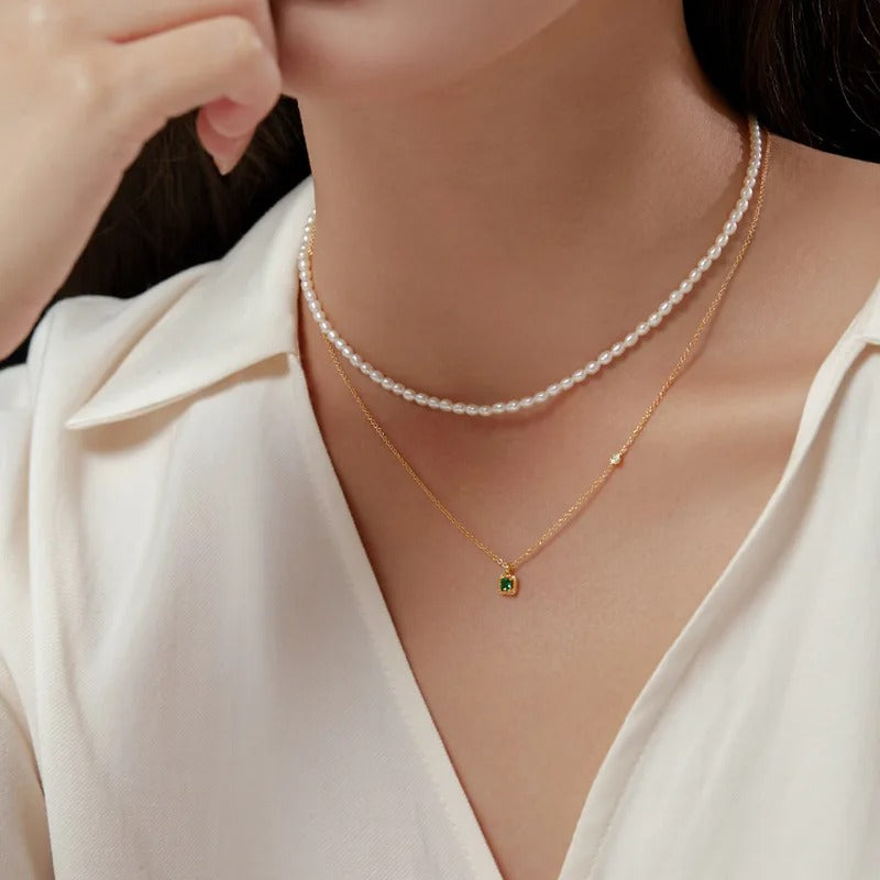 New 925 Sterling Silver Square Women Necklace Simple Style Charm Geometric Shape Pendant Choker Birthday Gift Fine Jewelry