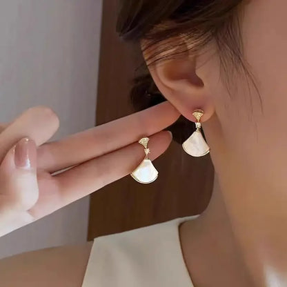 Trendy Fan Shaped Earrings Women Lightweight Elegant Luxury Jewelry