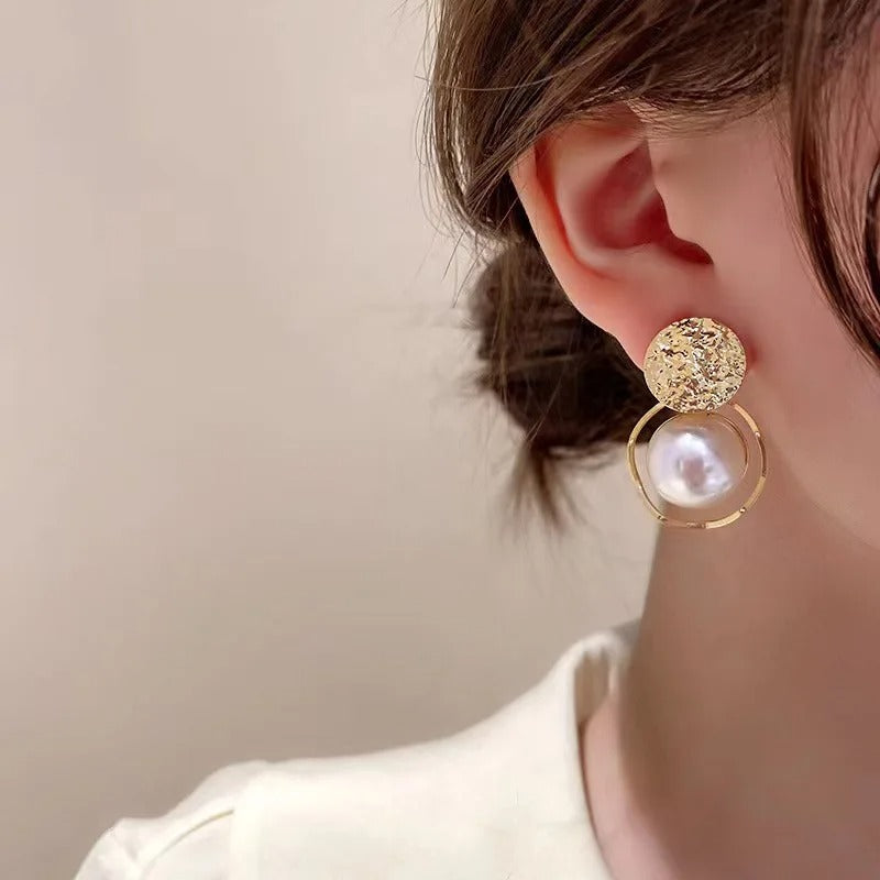Luxury Big Round Pearl Drop Earrings for Women Gift