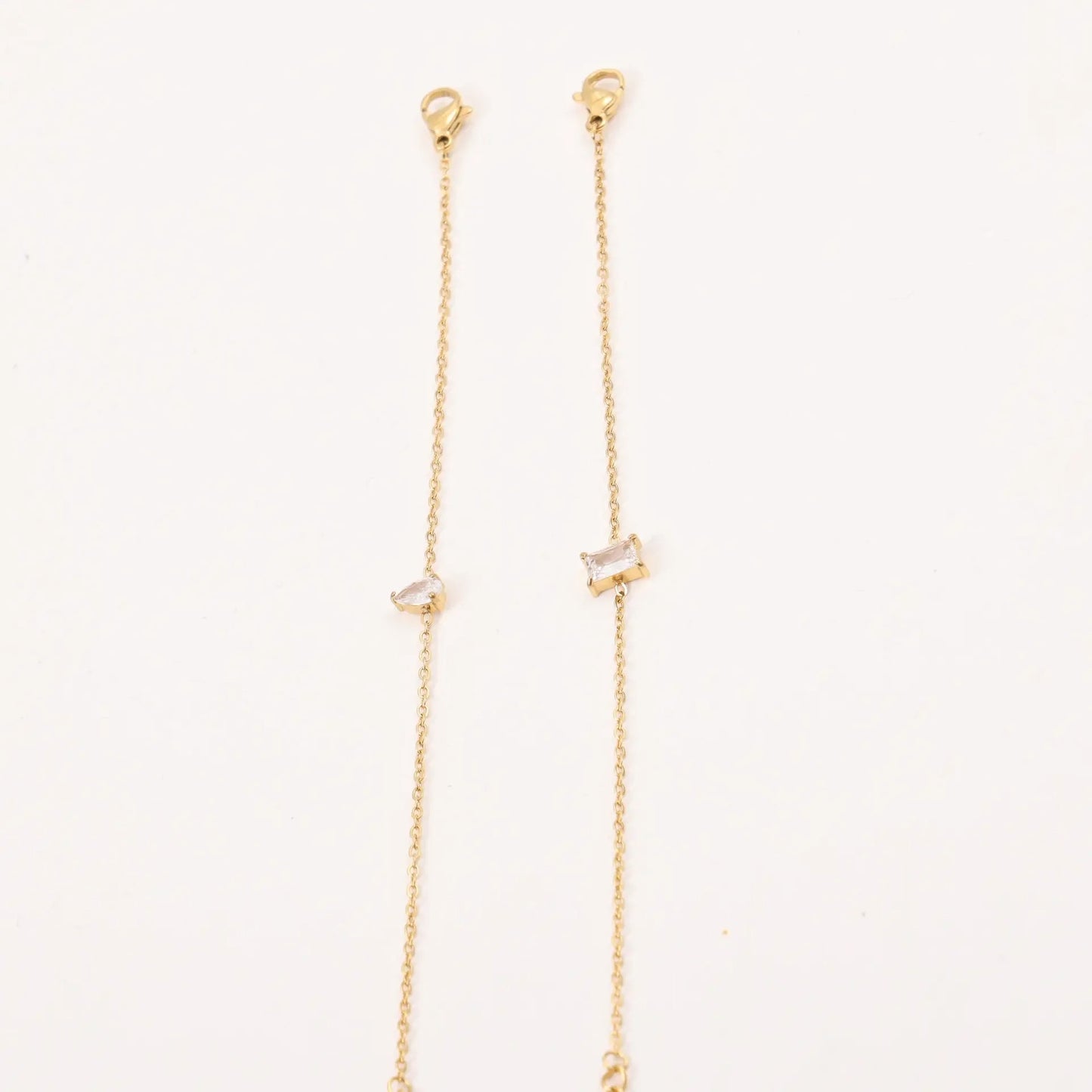 Summer Stainless Steel White Zircon Chain Bracelet Women Jewelry