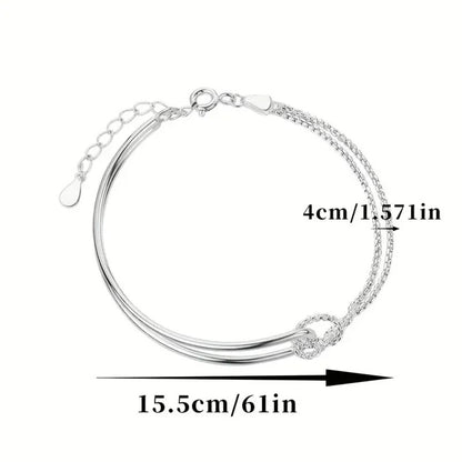 S925 Silver Minimalist Geometric Bracelet – Elegant Women’s Jewelry, Perfect Birthday & Christmas Gift