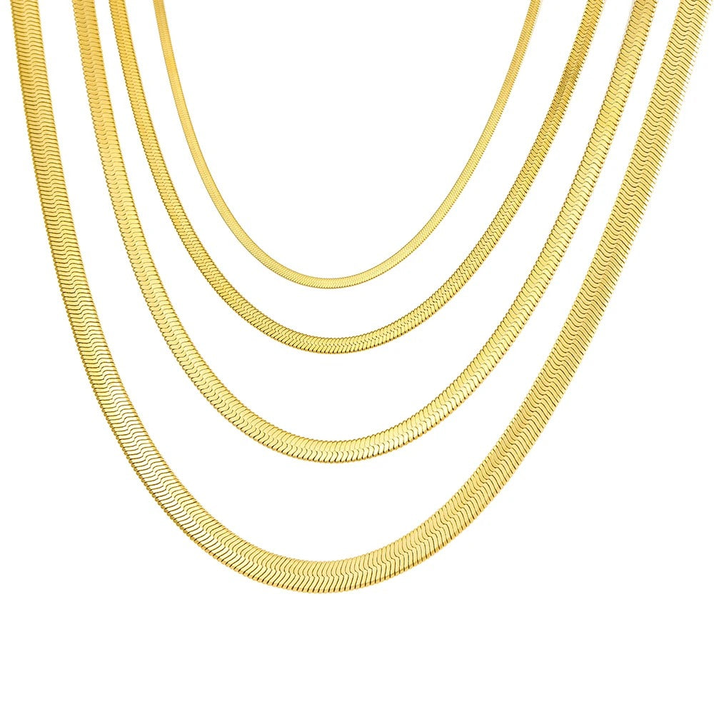 Stainless Steel Snake Chain Necklace Unisex Waterproof Choker Jewelry