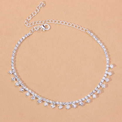 Rhinestone Water Drop Anklet Women’s Beach Jewelry
