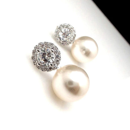 Delicate Pearl Earrings Wedding Bride Elegant Jewelry for Women