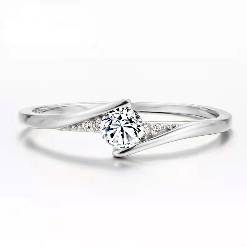 Classic Gold Color White Zircon Ring for Women Wedding Gift