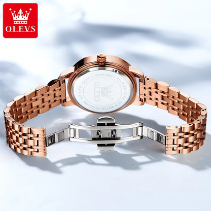 Luxury Romantic Women’s Quartz Watch OLEVS 5189 Stainless Band
