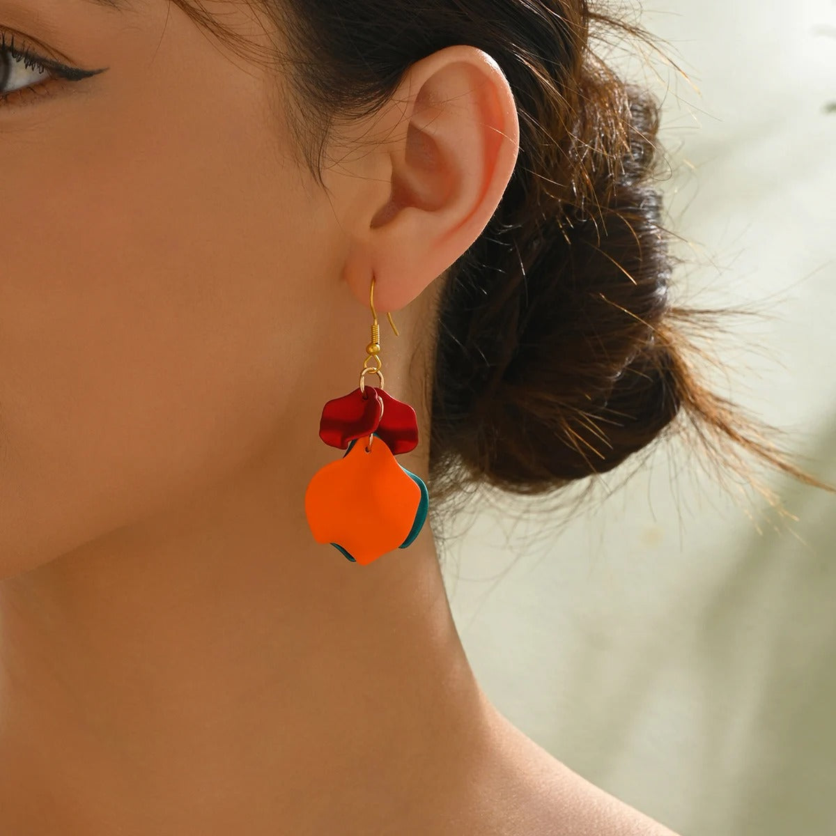 Petals Long Tassel Dangle Earrings For Women Romantic Sweet Multicolor Acrylic Luxury Wedding Party Fashion Jewelry Accessories