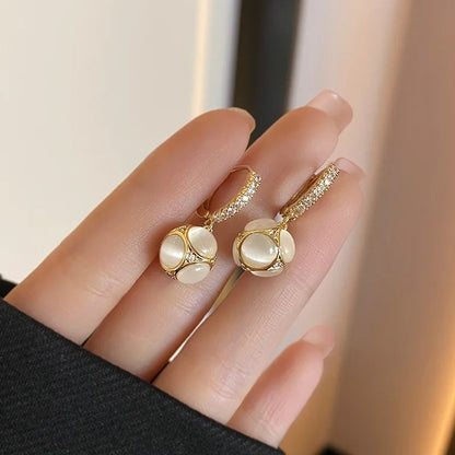 Women’s Artificial Moonstone Dangle Earrings Trendy Gift Jewelry