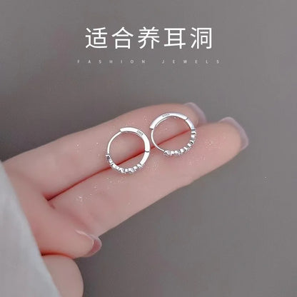 Women’s Silver Heart Hoop Earrings Temperament Wedding Jewelry