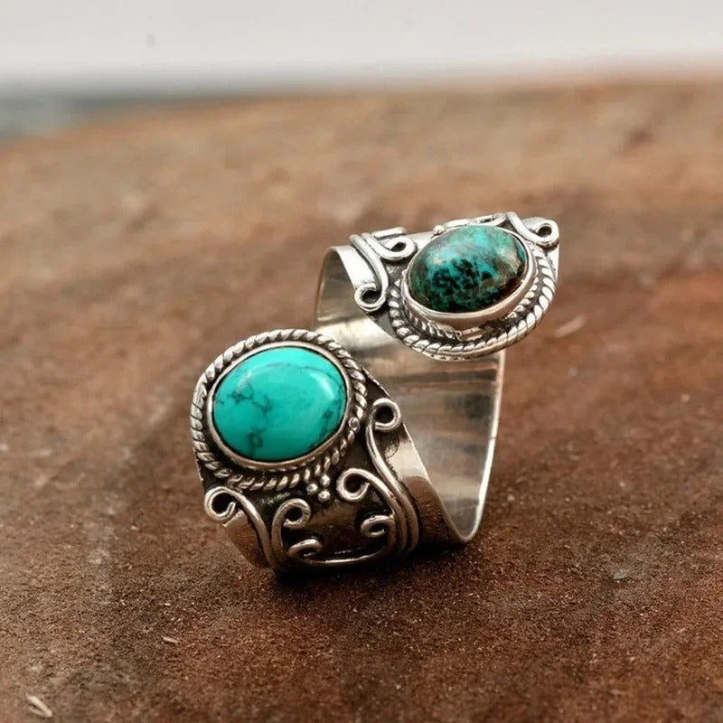 Adjustable Ethnic Style Ring for Women Retro Party Jewelry