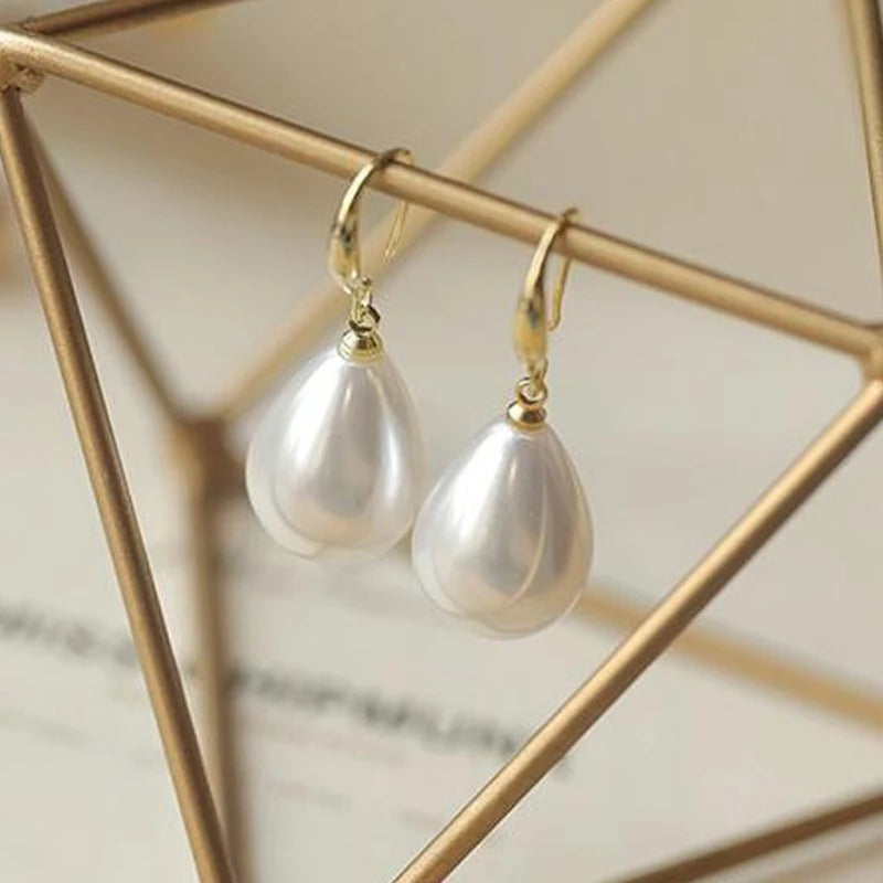 Water Drop Pearl Earrings for Women Elegant Vintage Wedding Jewelry