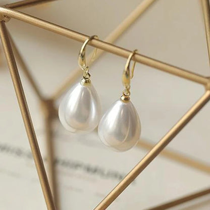 Water Drop Pearl Earrings for Women Elegant Vintage Wedding Jewelry