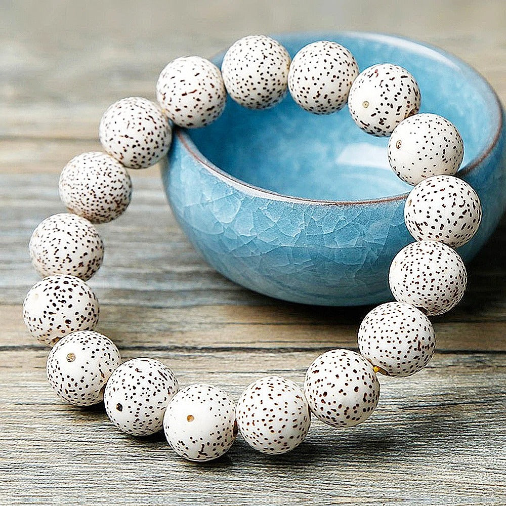 Natural Wood Star Moon Bodhi Seeds Bead Bracelet Promotes Meditation Wisdom & Good Luck Fortune Enlightenment Harmony Jewelry