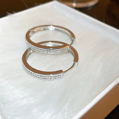 Silver Color Big Hoop Earrings Simple Fashion Jewelry for Women