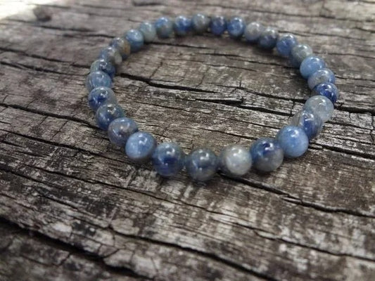 Gemstone Stretch Bracelet. Natural Stone. Denim Blue Bridesmaid Gift