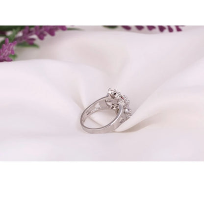 925 Sterling Silver Flower CZ Ring Colorful Party Jewelry for Women