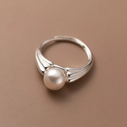 925 Sterling Silver Pearl Rings For Women Wedding Engagement Luxury Designer Jewelry